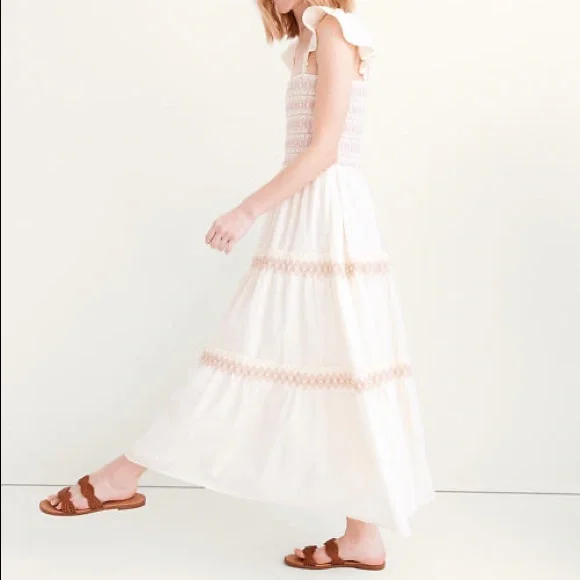 Madewell Lucie Smocked Tiered Midi Dress! - Picture 2 of 5